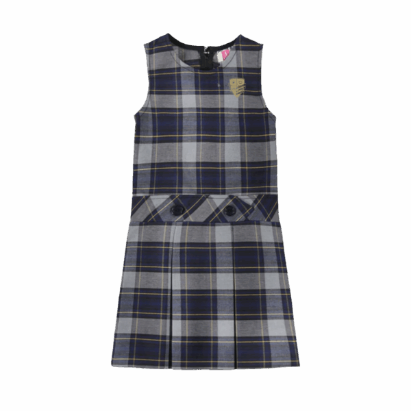 Girl's Blue/Gold Plaid Jumper